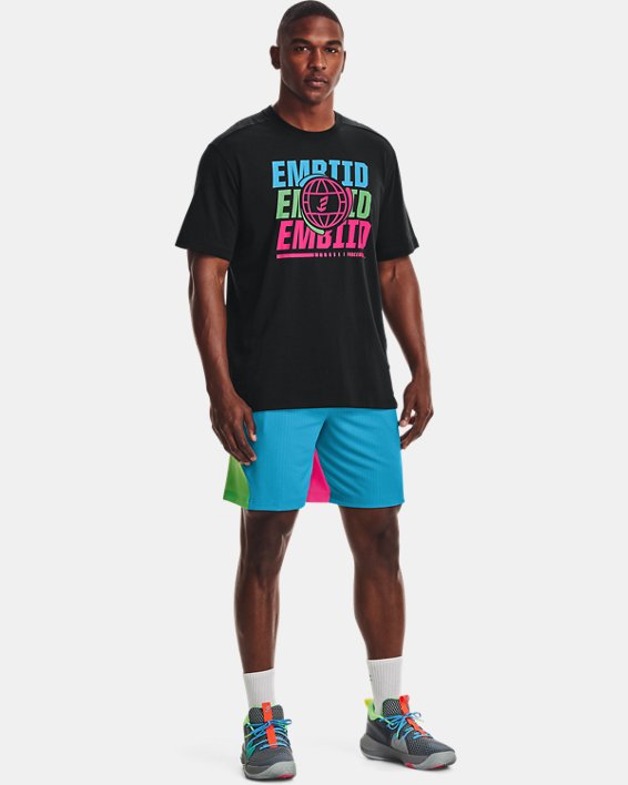 ρουχα για τρεξιμο Under Armour UA Embiid 21 T-Shirt ανδρικα μαυρα / ροζ | 9EnBcuaFnLx