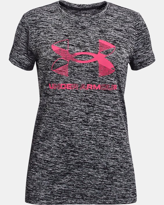 ρουχα για τρεξιμο Under Armour UA Graphic Twist Big Logo για κοριτσια μαυρα / γκρι | zIwyFlxCF2r