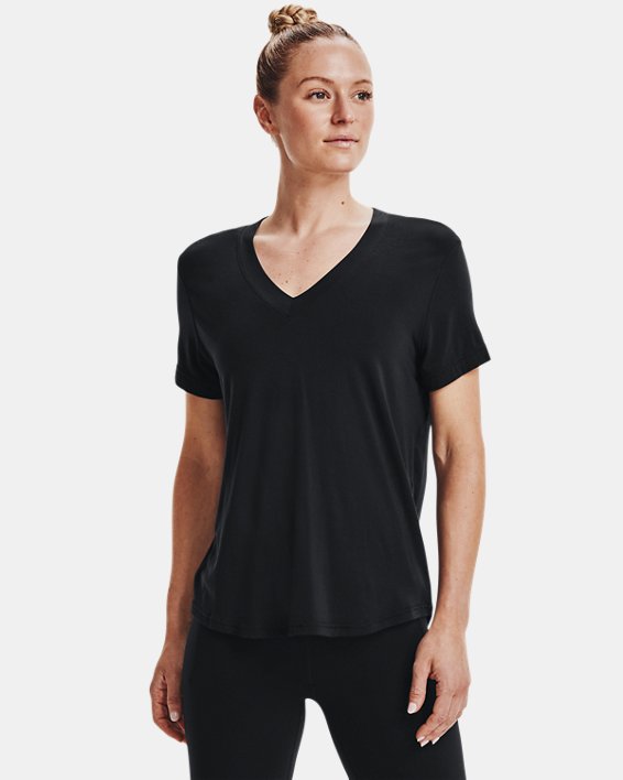 ρουχα για τρεξιμο Under Armour UA Greatest (Tee) Ever V-Neck γυναικεια μαυρα | t9oGYDmo6I8