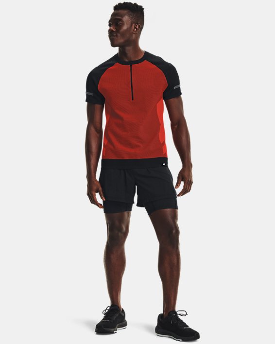 ρουχα για τρεξιμο Under Armour UA IntelliKnit ¼ Zip ανδρικα μαυρα / κοκκινα | Uvr6TTPTzmi