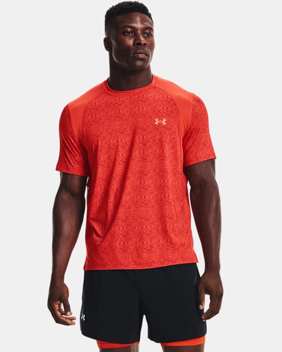 ρουχα για τρεξιμο Under Armour UA Iso-Chill Run 200 Print ανδρικα σκούρο πορτοκαλι | tN4ClPHNlYw