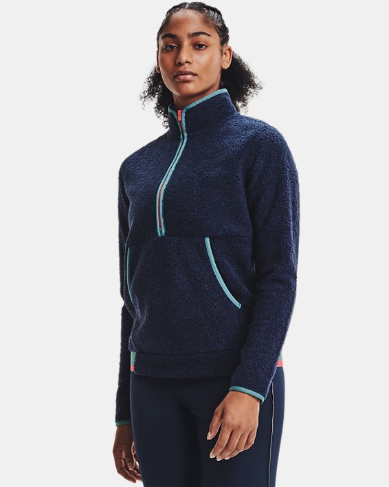 ρουχα για τρεξιμο Under Armour UA Pile ½ Zip γυναικεια σκουρο μπλε / μπλε | qvoq7TipNax