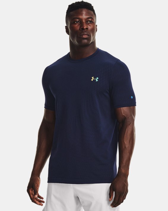 ρουχα για τρεξιμο Under Armour UA RUSH™ HeatGear® Seamless Illusion ανδρικα σκουρο μπλε / μαυρα | 9V