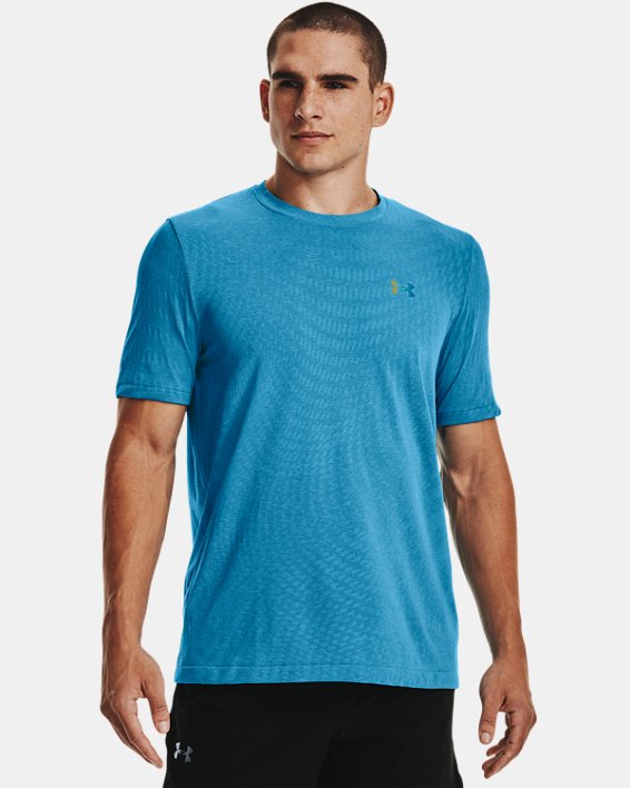 ρουχα για τρεξιμο Under Armour UA RUSH™ HeatGear® Seamless Illusion ανδρικα μπλε / μαυρα | CvIdlwDUS