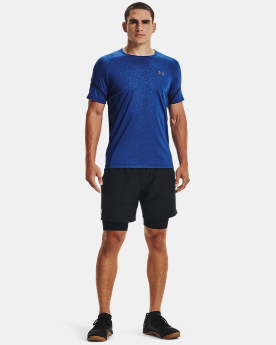 ρουχα για τρεξιμο Under Armour UA RUSH™ HeatGear® 2.0 Emboss ανδρικα μπλε / μαυρα | iLVosfPaHit