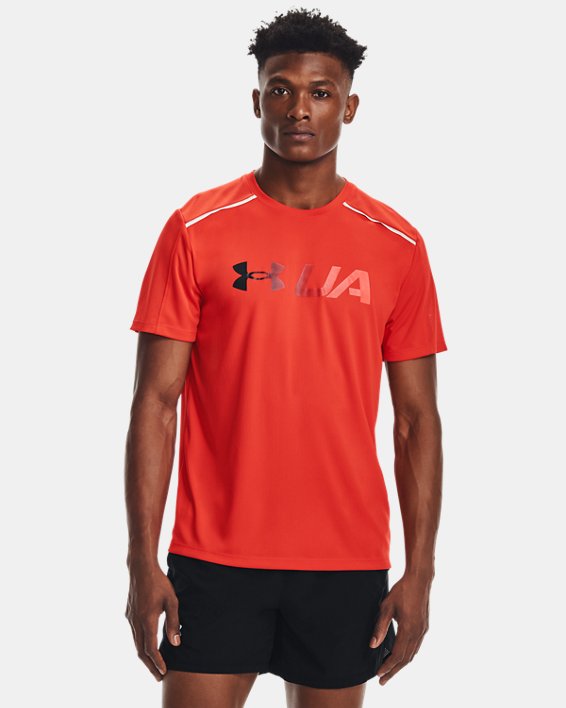 ρουχα για τρεξιμο Under Armour UA Run Graphic Print Fill ανδρικα σκούρο πορτοκαλι / μαυρα | FHku3pgP