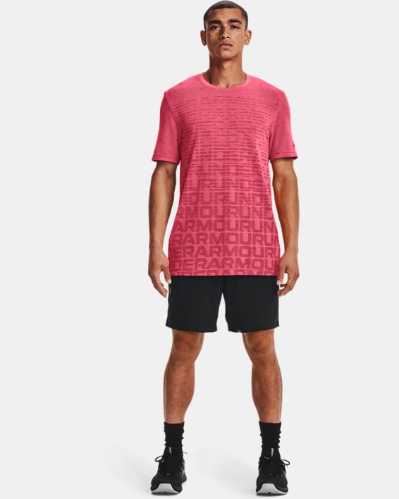 ρουχα για τρεξιμο Under Armour UA Seamless Wordmark ανδρικα ροζ / μαυρα | E3FjT7Gbzum