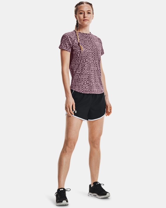 ρουχα για τρεξιμο Under Armour UA Speed Stride Printed γυναικεια γκρι μωβ / μωβ ροζ | QCXZBh6Mdpf