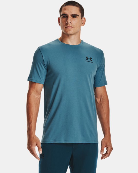 ρουχα για τρεξιμο Under Armour UA Sportstyle Left Chest Shirt ανδρικα μπλε / μαυρα | DvaiARTJr4d