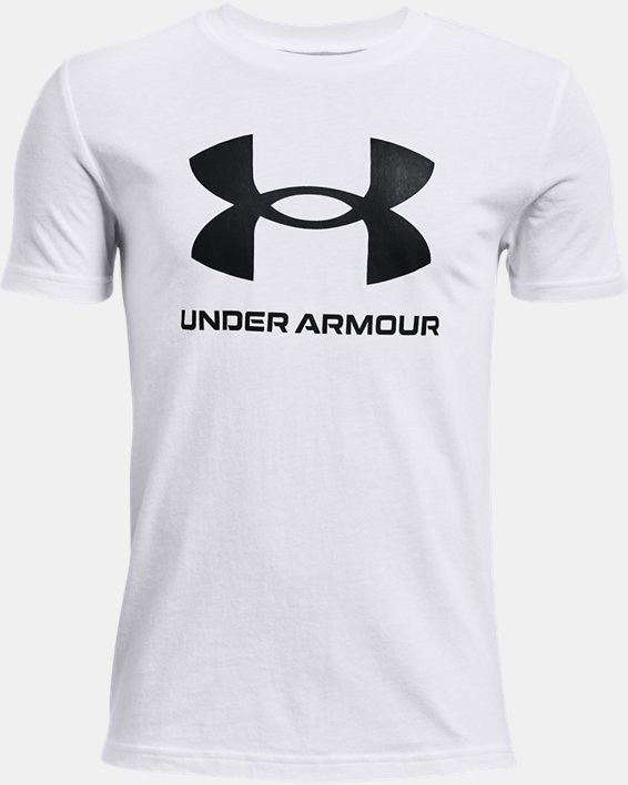 ρουχα για τρεξιμο Under Armour UA Sportstyle Logo για αγορια ασπρα / μαυρα | QJiv2iNYiNX