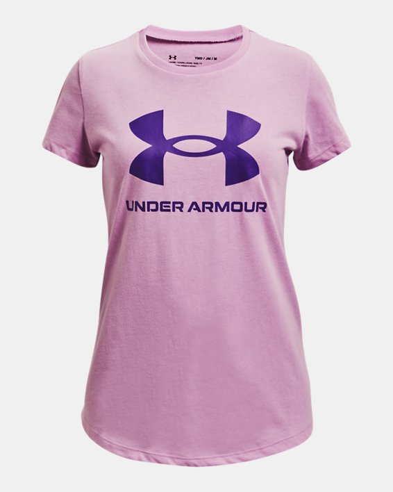 ρουχα για τρεξιμο Under Armour UA Sportstyle Graphic για κοριτσια μωβ / μωβ | TmEKicmVwNX