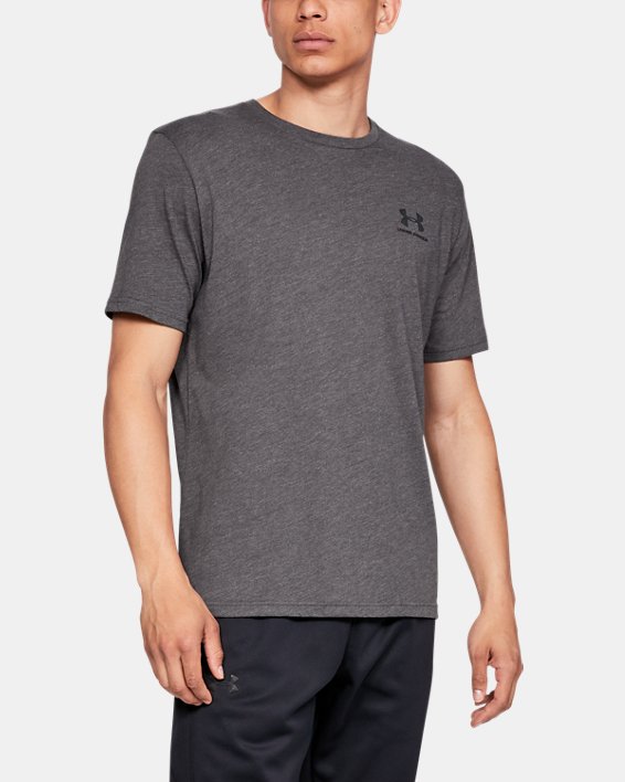 ρουχα για τρεξιμο Under Armour UA Sportstyle Left Chest Shirt ανδρικα γκρι / μαυρα | q5XCMmIZkSB