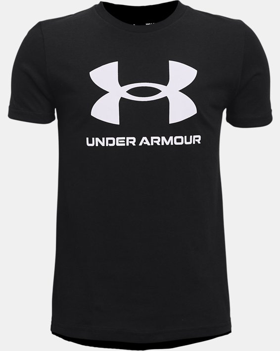 ρουχα για τρεξιμο Under Armour UA Sportstyle Logo για αγορια μαυρα / ασπρα | r3hi1x8Ssjw