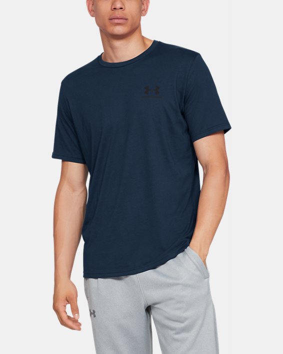 ρουχα για τρεξιμο Under Armour UA Sportstyle Left Chest Shirt ανδρικα μαυρα | x7WKhLsgKFB