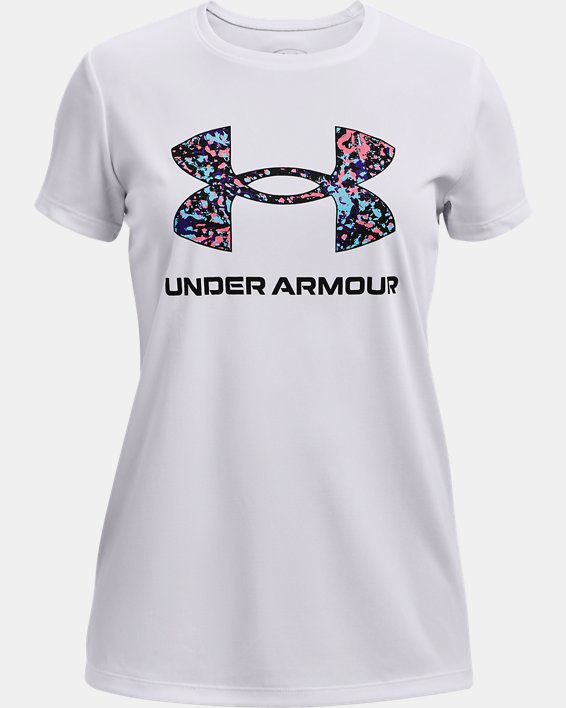 ρουχα για τρεξιμο Under Armour UA Tech™ Big Logo για κοριτσια ασπρα / μαυρα | 2bcsLS8tLiw