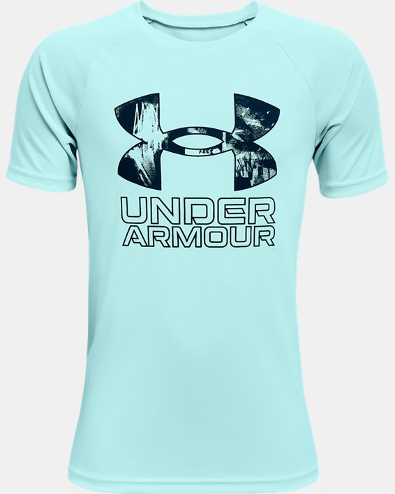 ρουχα για τρεξιμο Under Armour UA Tech™ Hybrid Print Fill για αγορια τυρκουάζ / μαυρα | 3vWrqoUwhzg
