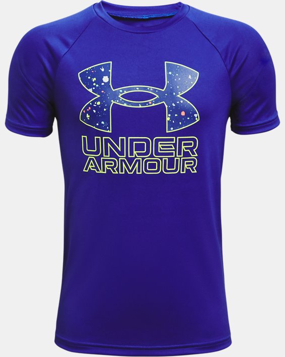 ρουχα για τρεξιμο Under Armour UA Tech™ Hybrid Print Fill για αγορια μπλε σκουρο / κίτρινα | 4ivcXg1