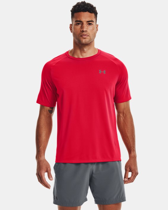 ρουχα για τρεξιμο Under Armour UA Tech™ 2.0 ανδρικα κοκκινα / βαθυ γκρι | 9XloYirZIHy