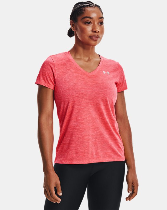 ρουχα για τρεξιμο Under Armour UA Tech™ Twist V-Neck γυναικεια κοκκινα | Bsvdl9aW1aT