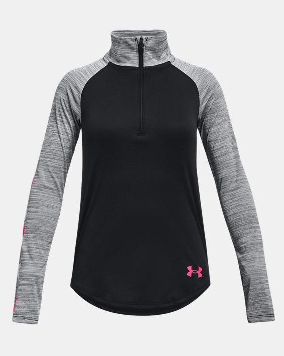 ρουχα για τρεξιμο Under Armour UA Tech™ Graphic ½ Zip για κοριτσια μαυρα / ροζ | HISw2xnomGe