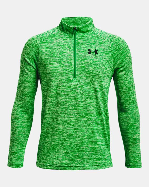 ρουχα για τρεξιμο Under Armour UA Tech™ 2.0 ½ Zip για αγορια πρασινο / μαυρα | OcUmaiZEWMJ