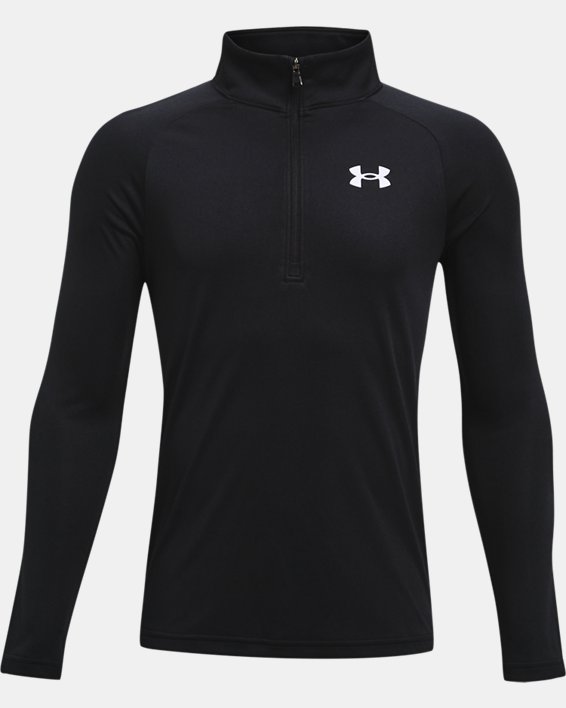 ρουχα για τρεξιμο Under Armour UA Tech™ 2.0 ½ Zip για αγορια μαυρα / ασπρα | R6wYlPMyQ1l