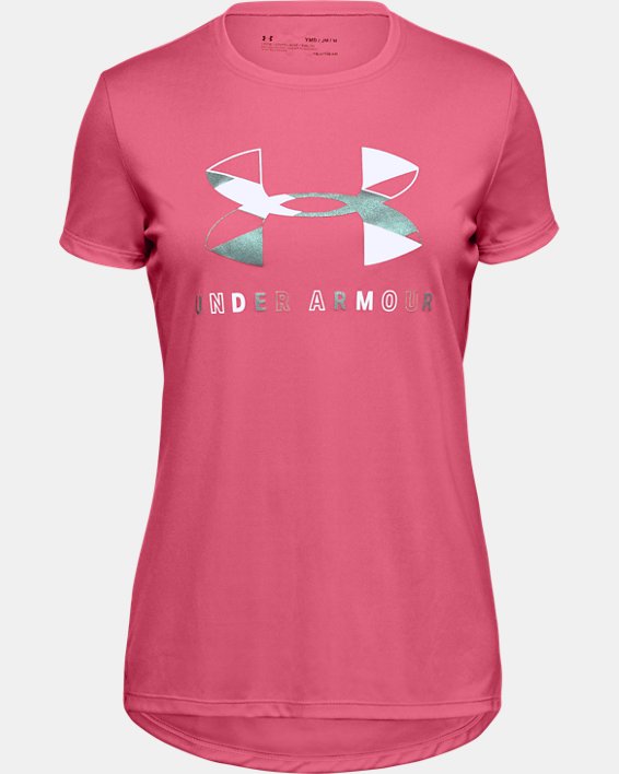 ρουχα για τρεξιμο Under Armour UA Tech™ Big Logo για κοριτσια ροζ / ασπρα | Yu2qBTCiMF6