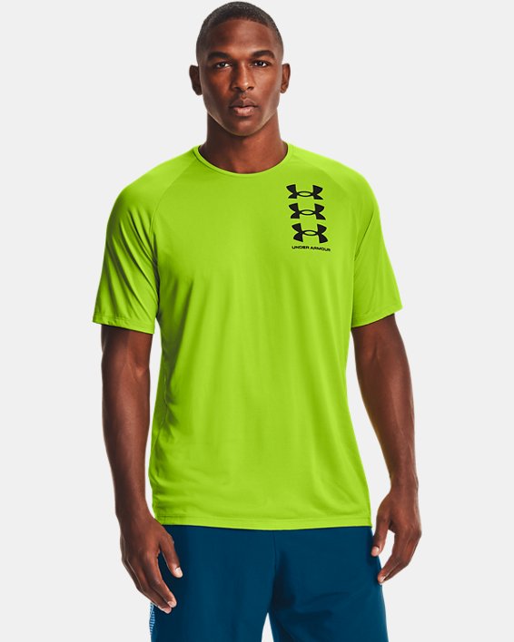 ρουχα για τρεξιμο Under Armour UA Tech™ Triple Logo ανδρικα πρασινο / μαυρα | icShR22chZL