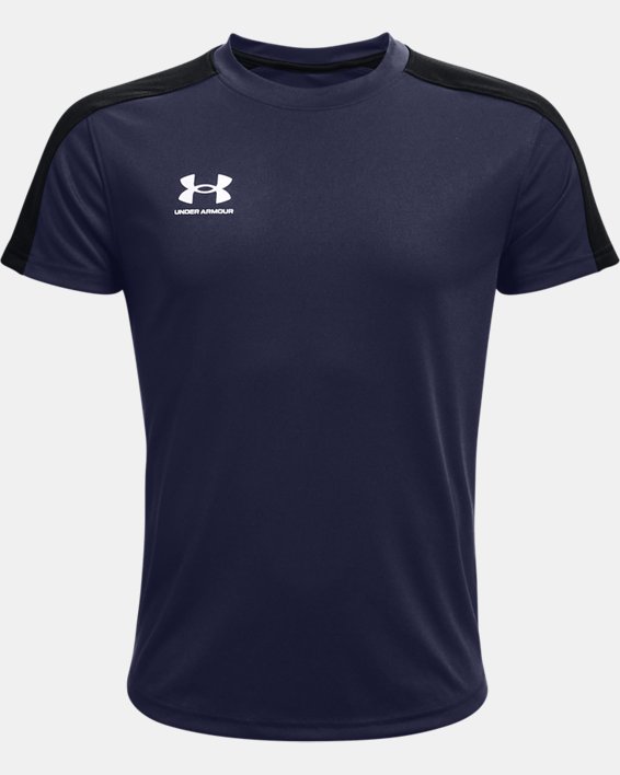 ρουχα για τρεξιμο Under Armour Youth UA Challenger Training T-Shirt για αγορια σκουρο μπλε / ασπρα |