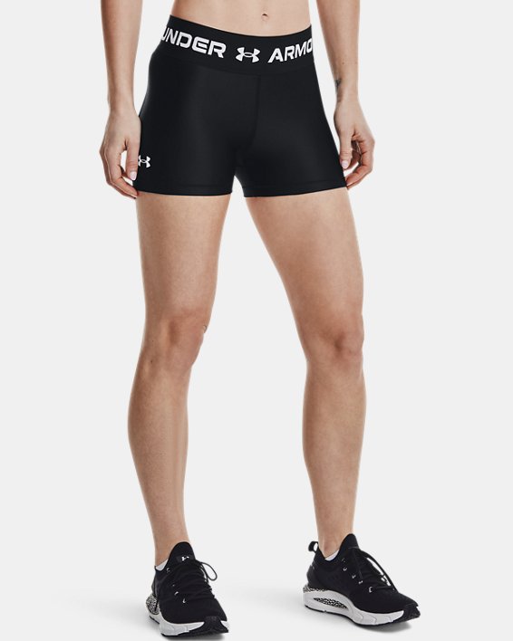 σορτσ Under Armour HeatGear® Armour Wordmark Waistband Shorty γυναικεια μαυρα / ασπρα | AexxJizVeV7
