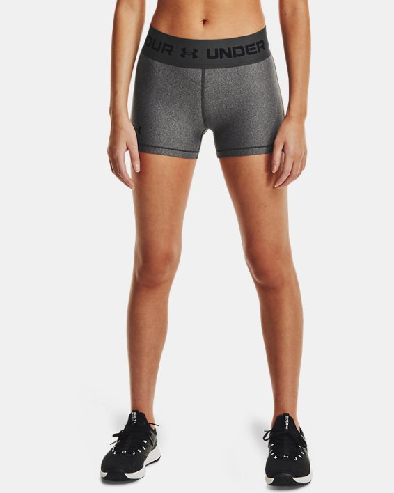σορτσ Under Armour HeatGear® Armour Wordmark Waistband Shorty γυναικεια γκρι μαυρα | V8NGTTVKrSK