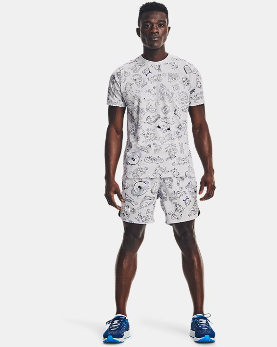 σορτσ Under Armour UA Launch 7" Run Your Face Off ανδρικα γκρι / ασπρα | IfzjNN4eO1J