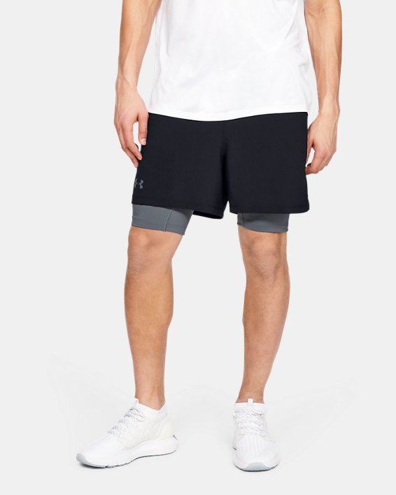 σορτσ Under Armour UA Qualifier 2-in-1 ανδρικα μαυρα / γκρι | yT1UpMnNlWV