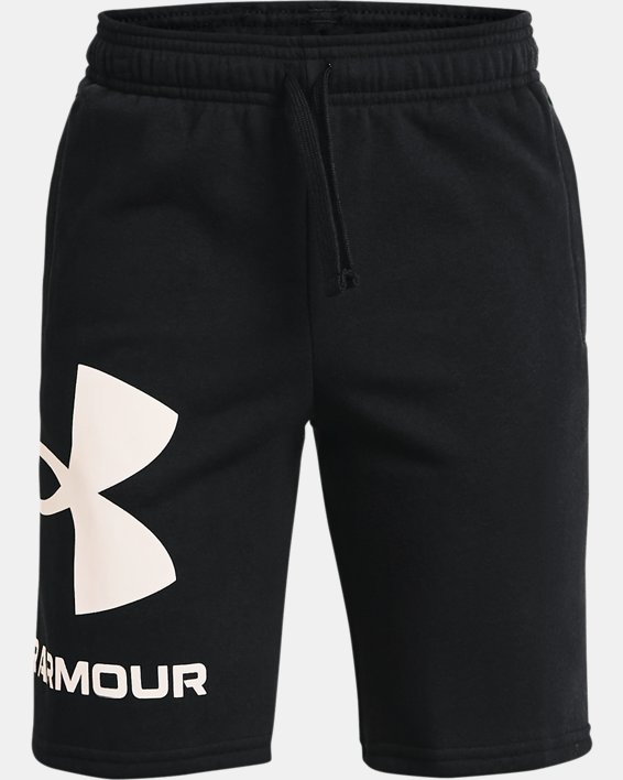σορτσ Under Armour UA Rival Fleece Big Logo για αγορια μαυρα / μαυρα ασπρα | 42klPE8r1j4