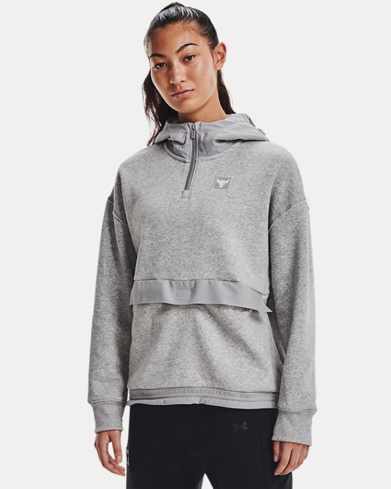 φουτερ Under Armour Project Rock Fleece ¼ Zip γυναικεια γκρι / γκρι | SV1cSEI8ZwX