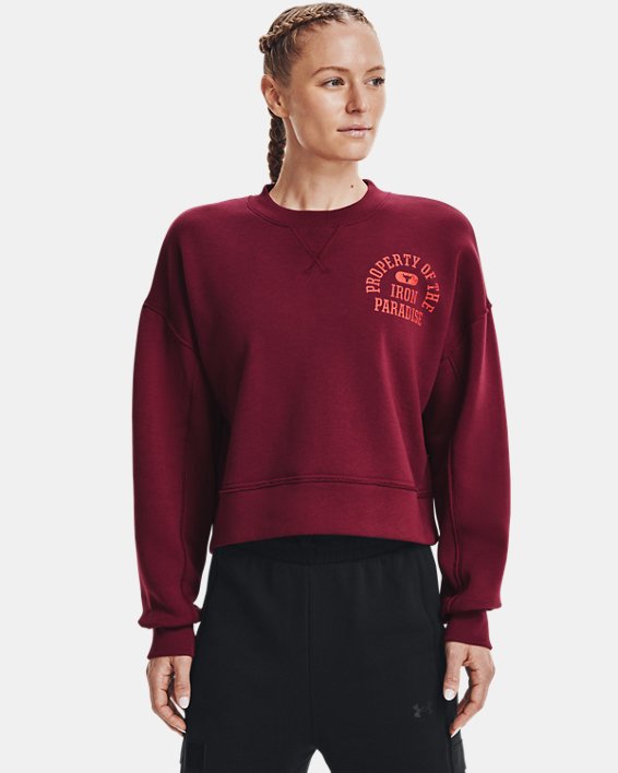 φουτερ Under Armour Project Rock Fleece LC Crew γυναικεια κοκκινα / κοκκινα | iO6OKm4BLFD