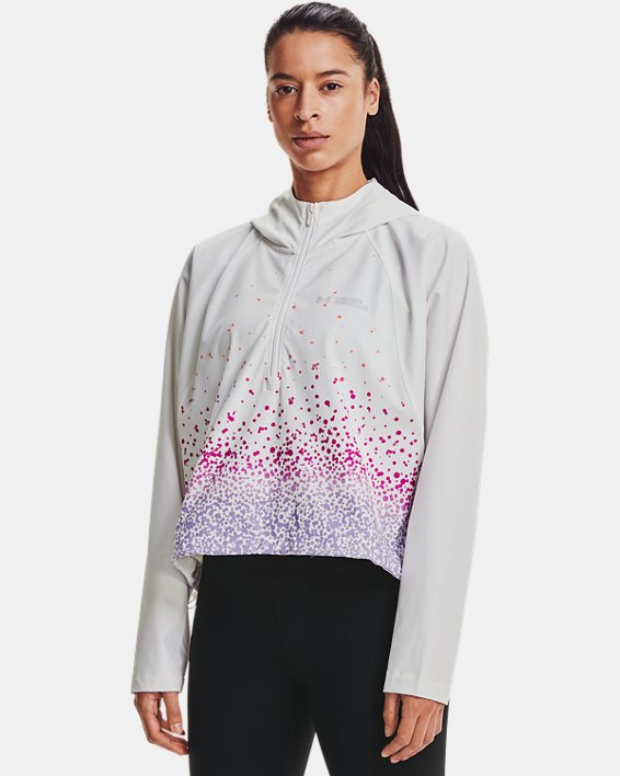 φουτερ Under Armour UA RUSH™ Woven Gradient ¼ Zip γυναικεια ασπρα / γκρι | lfJNKQrl7hJ