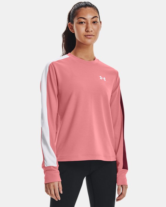 φουτερ Under Armour UA Rival Terry Colorblock Crew γυναικεια ροζ / κοκκινα | 7zGLIL4ZAh7
