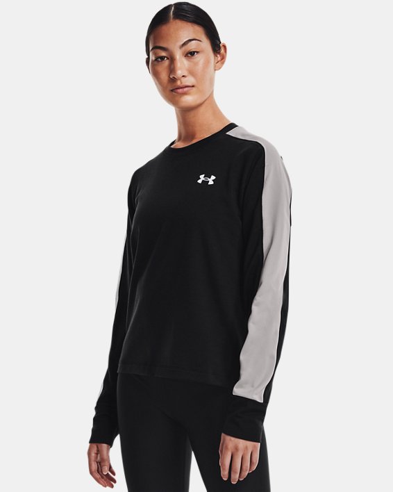 φουτερ Under Armour UA Rival Terry Colorblock Crew γυναικεια μαυρα / γκρι | FRrAbq2CJL8