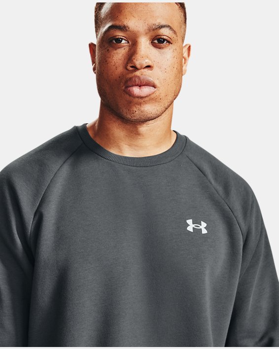 φουτερ Under Armour UA Rival βαμβακερα Crew ανδρικα γκρι / μαυρα ασπρα | ElQPu7j2DZT