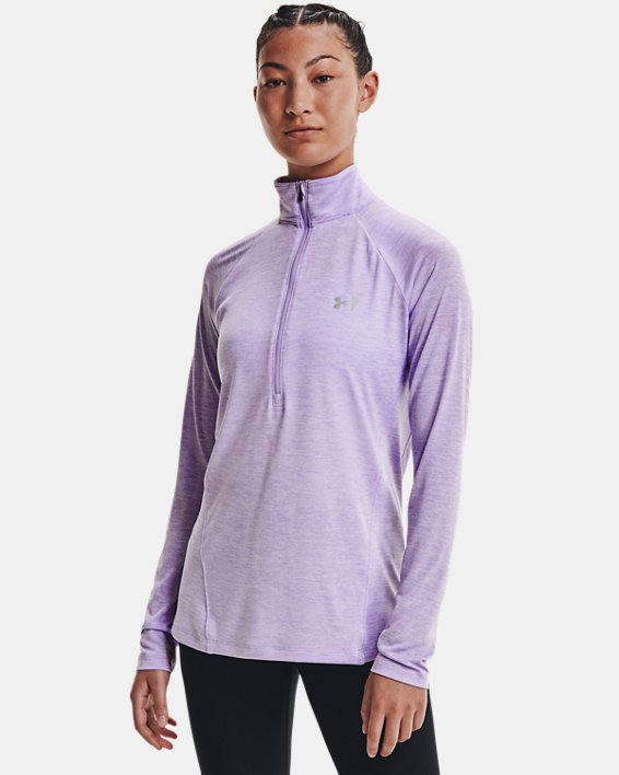 φουτερ Under Armour UA Tech™ Twist ½ Zip γυναικεια μωβ / μεταλλικός ασημι | qBERpYlNBfa