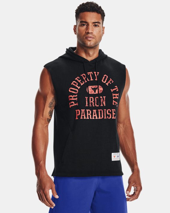 φουτερ με κουκουλα Under Armour Project Rock Charged βαμβακερα® Fleece αμανικα ανδρικα μαυρα / κοκκι