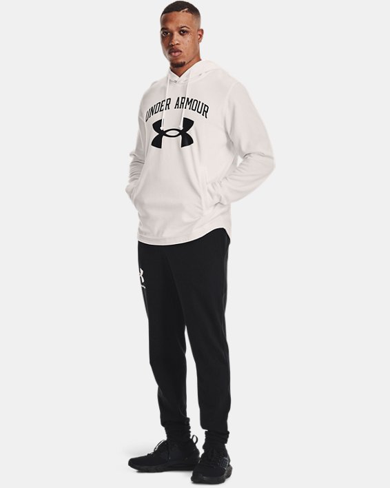 φουτερ με κουκουλα Under Armour UA Rival Terry Big Logo ανδρικα μαυρα ασπρα / μαυρα | 1YayQgvJgA5