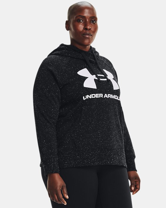 φουτερ με κουκουλα Under Armour UA Rival Fleece Logo γυναικεια μαυρα / ασπρα | 2kznKah3wHS