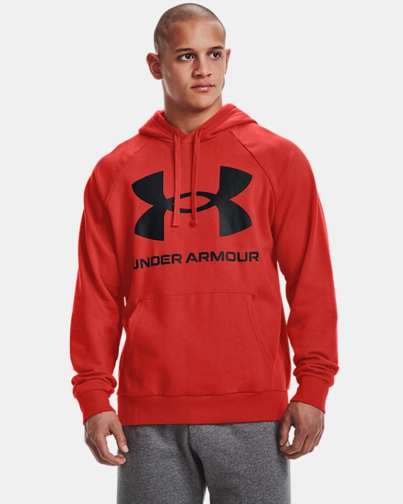 φουτερ με κουκουλα Under Armour UA Rival Fleece Big Logo ανδρικα κοκκινα / μαυρα | 5WpgGisPC1S