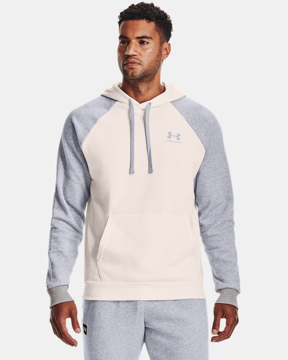 φουτερ με κουκουλα Under Armour UA Rival Fleece Colorblock ανδρικα μαυρα ασπρα / γκρι | AgFgNuygVWX