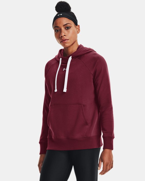 φουτερ με κουκουλα Under Armour UA Rival Fleece HB γυναικεια κοκκινα / ασπρα | HVyvjIQiYBv