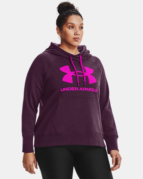 φουτερ με κουκουλα Under Armour UA Rival Fleece Logo γυναικεια μωβ / ροζ | MjDF5opFSll
