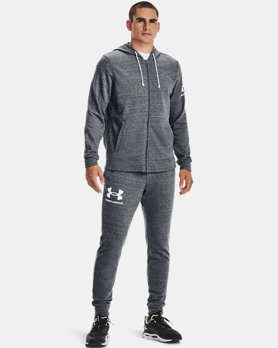φουτερ με κουκουλα Under Armour UA Rival Terry Full Zip ανδρικα γκρι / μαυρα ασπρα | O7cIa2gEffK