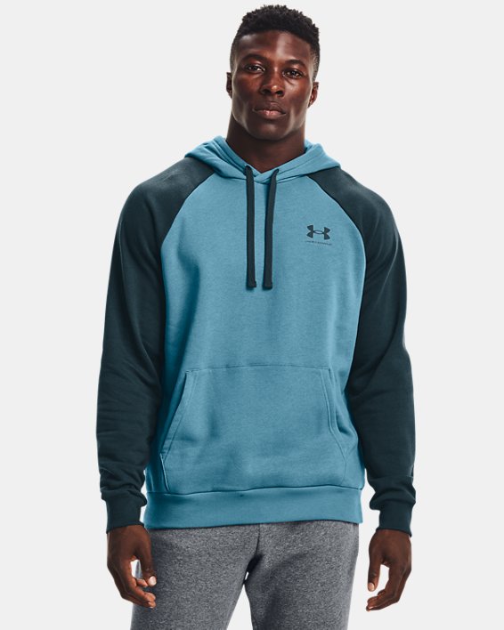 φουτερ με κουκουλα Under Armour UA Rival Fleece Colorblock ανδρικα μπλε / μπλε | PxZgEn9dTOR